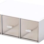 Desk Organizer-3 Tier Stackable Storage Drawers with 6 Compartments White Stackable Drawers Great for Desk Storage, Makeup Storage Bathroom Organization Accessories Etc (White)